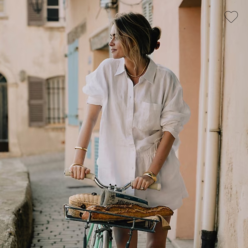 NWT JCrew Étienne oversized shirt in Baird McNutt Irish linen